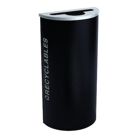 Ex-Cell Kaiser 8-Gal. Half-Round Receptacle - Steel, Pebble Black Gloss RC-KDHR-R BT-PBG